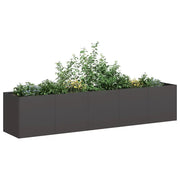 Fioriera Nera 200x40x40 cm Acciaio Laminato a Freddo 860682