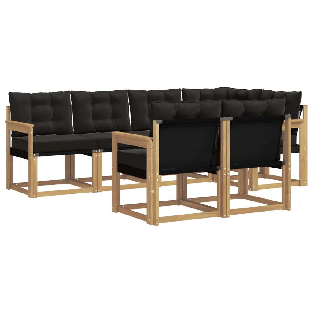 Set di divani da esterno 7 pz Bianco e Nero 3389566