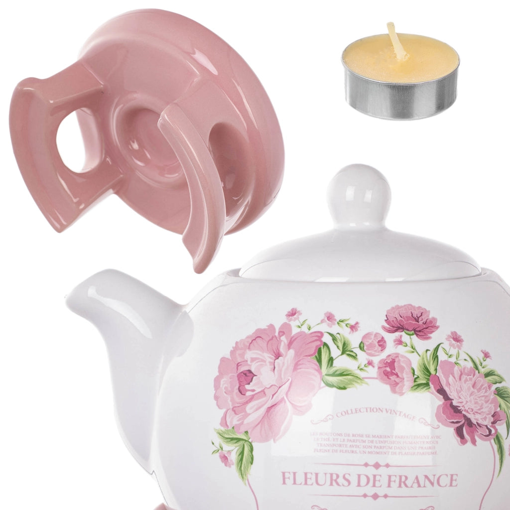 Teiera KADAX con scaldavivande, 1 litro, in ceramica, ideale come regalo.