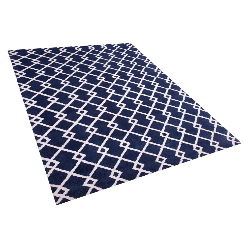 Tappeto tappetino Tessuto Blu 140 x 200 cm Geometrico Rettangolare Moderno