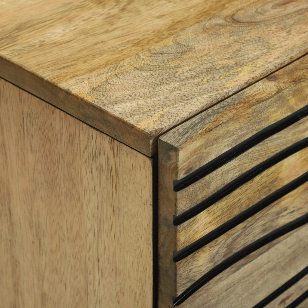 Sideboard 40x33.5x75 cm in Legno Massello di Mango e Legno Ingegnerizzato