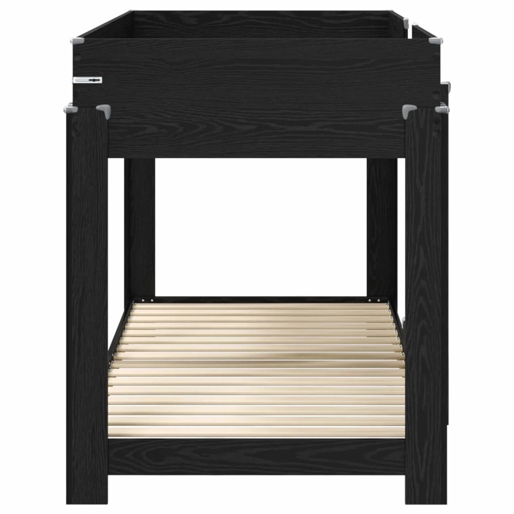 Letto a Castello per Bambini Rovere Nero 80 x 200 cm 3410524