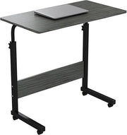 Scrivania Portatile | Tavolo da Laptop | Scrivania da Tavolo per Laptop per la Casa | Scrivania con Ruote | Ufficio Casa | Nero | (80cm * 40cm)