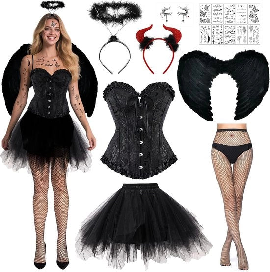Costume sexy per donna - Abito da travestimento per donna - Outfit di Halloween - Costume sexy strega - Abito da festa - Costume per carnevale - Costume da notte - Abito da seduzione - Outfit cosplay per donna - Costume da donna per Halloween