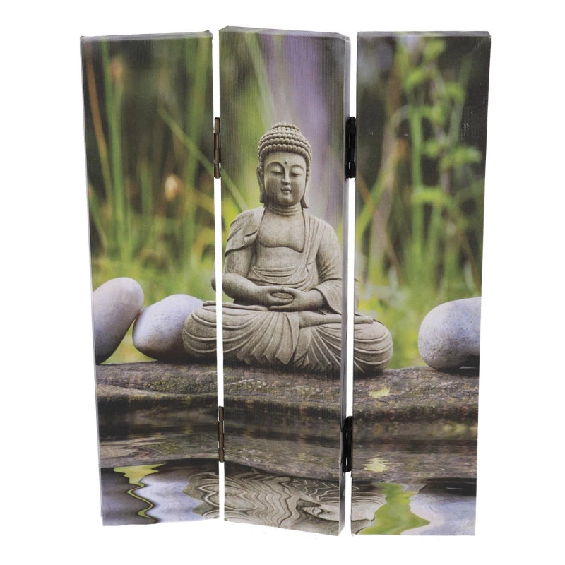 Paravento stampa 3 ante buddha cm 120,6x2,5h180