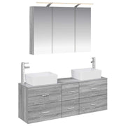 Set di mobili per il bagno 4 pcs Sonoma grigio 3406860