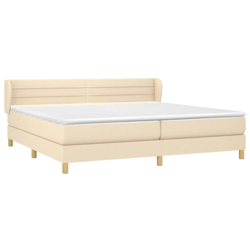 Giroletto a Molle con Materasso Crema 200x200 cm in Tessuto 3126914