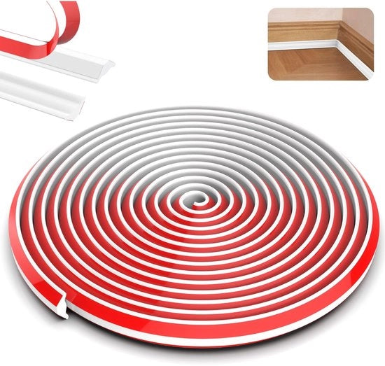 Lista decorativa autoadesiva - flessibile - 5 m - materiale TPE - impermeabile - per angoli - 13 x 19 mm - lista angolare