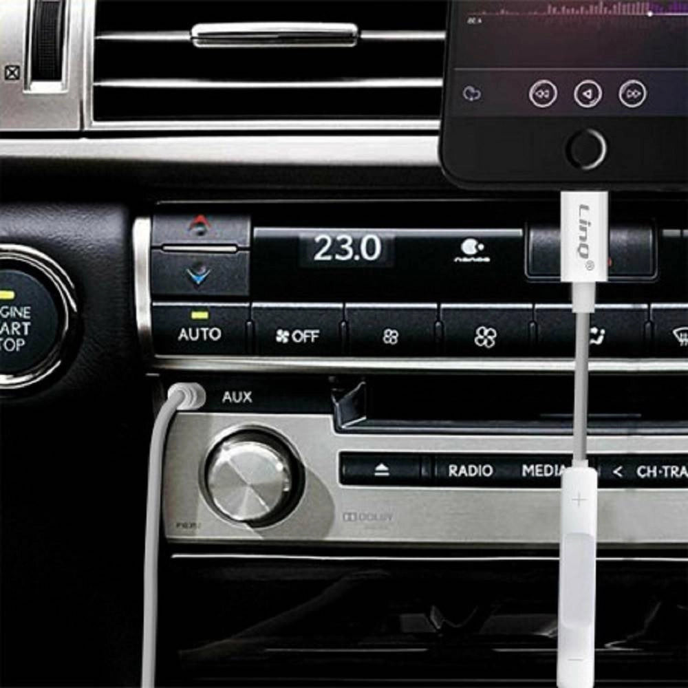 Trade Shop - Cavo Adattatore Audio Da Lightning Iphone A Aux Jack 3,5mm Maschio 1mt Ip-7726 -