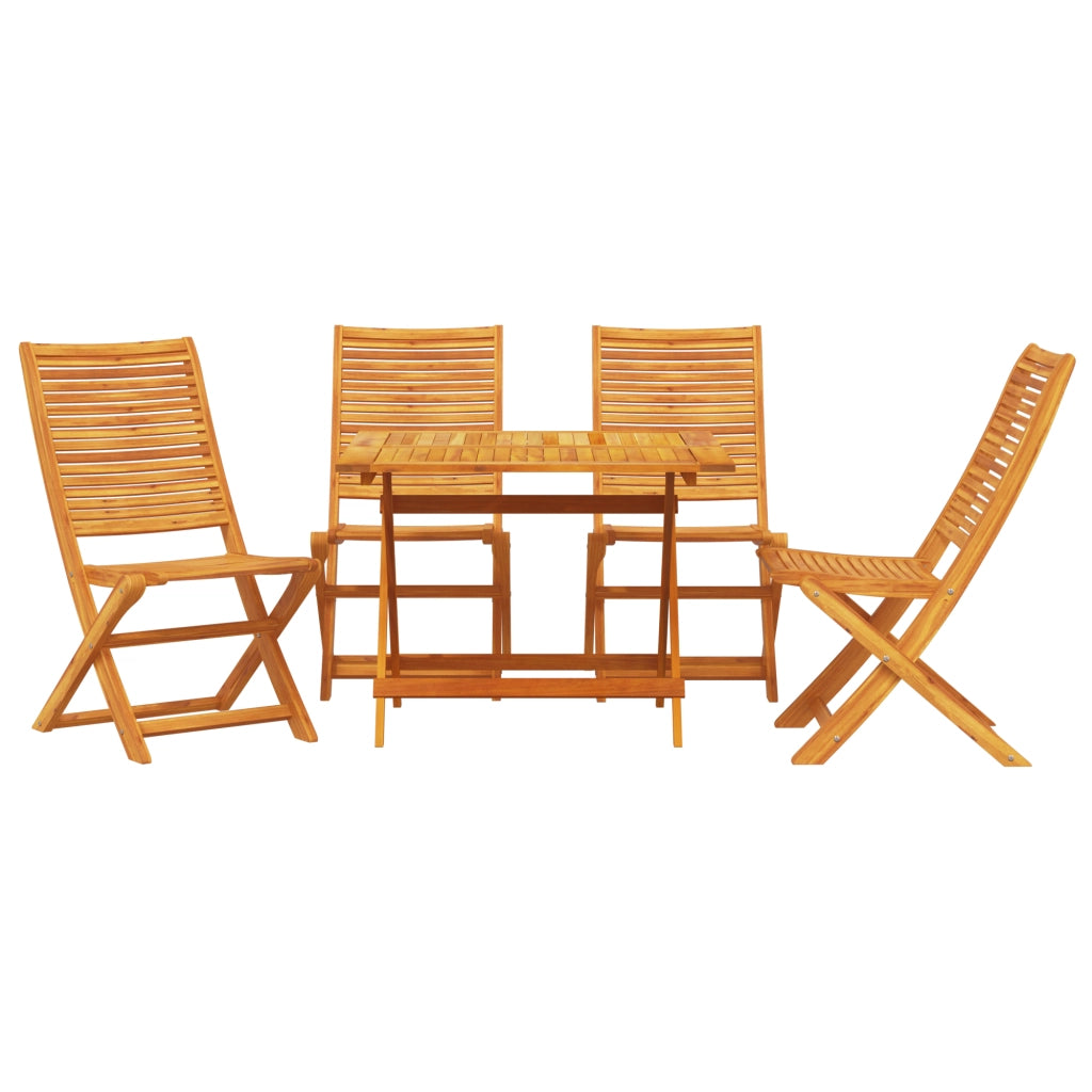 Set da Pranzo da Giardino 5 Pezzi in Legno Massello di Acacia