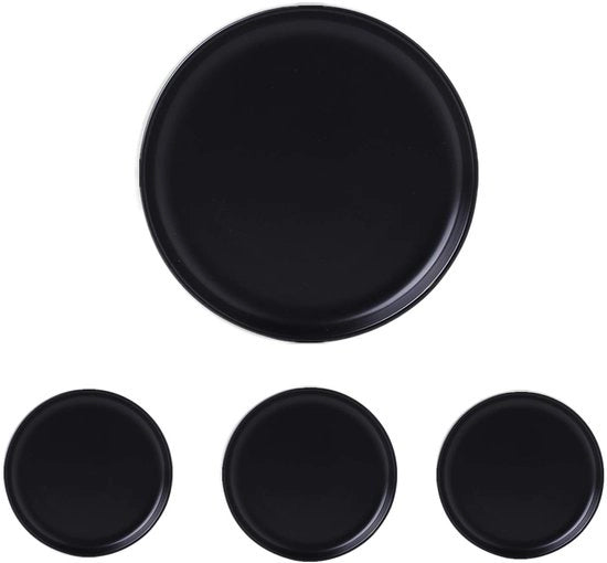 Piatti ceramici per antipasto, tavoliolini mini a superficie liscia, piatti da pane 15 cm, piatti dessert 4 pezzi (nero)