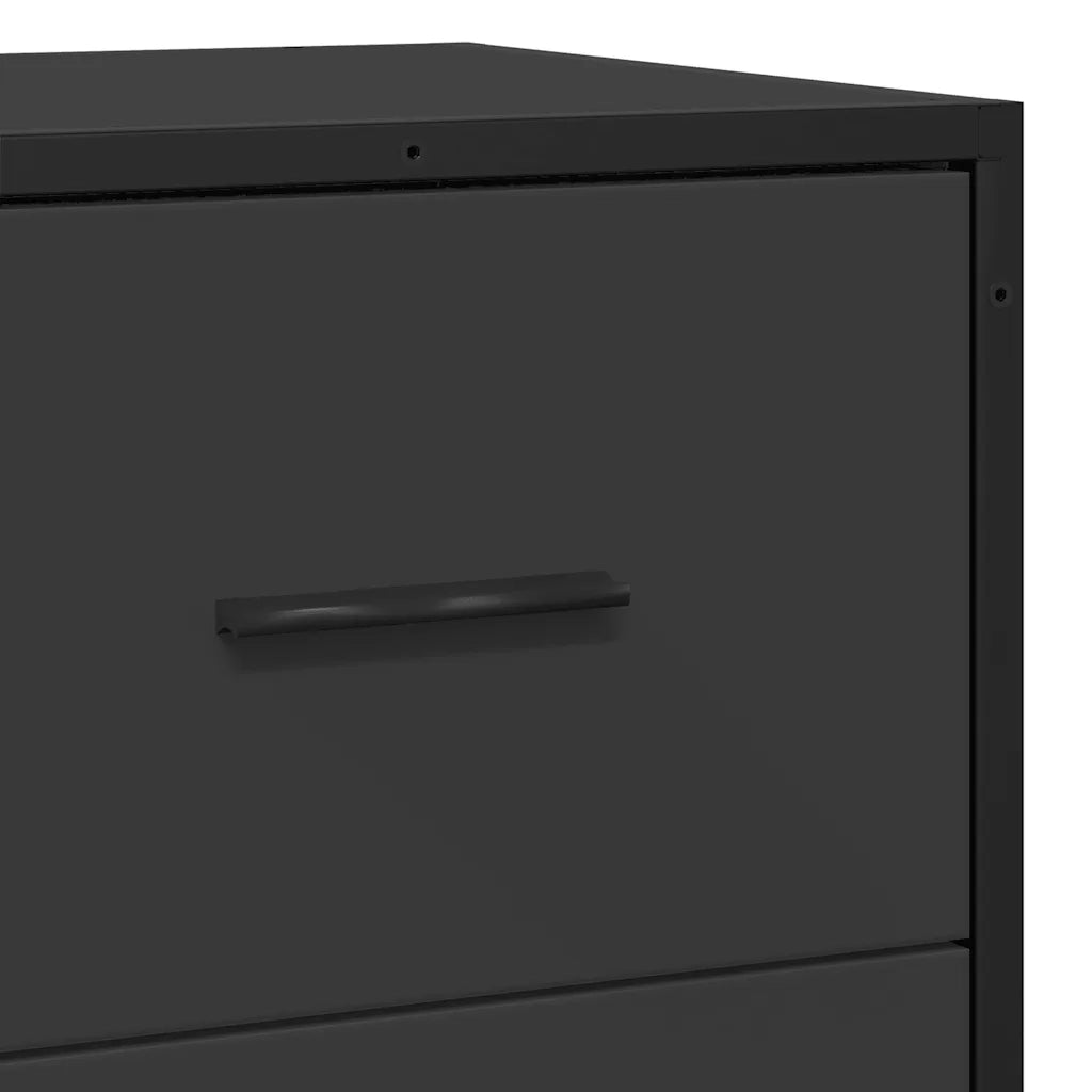 vidaXL Credenza Rovere Nera 68x35x76 cm in Truciolato e Metallo
