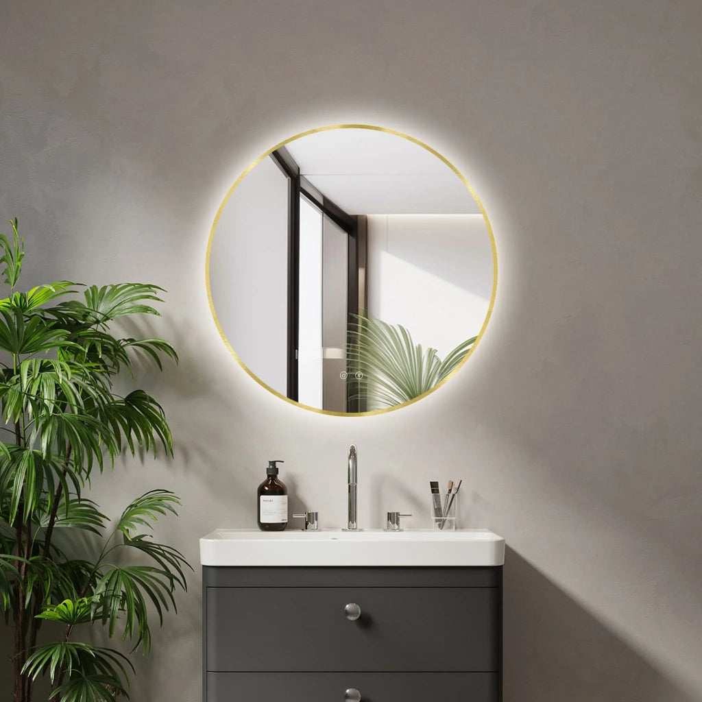 Specchio LED Ares Ø60 cm oro