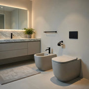 Sanitari filomuro WC e Bidet in Ceramica Copriwater soft-close Ceramiche Dolomite serie ALBA - Grigio Cemento