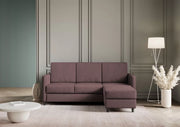 Divano karay 3 posti (tre sedute da 60cm) + pouf misure esterne l.198 p.155 | prugna - Mobili 2G