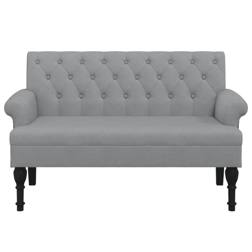 Panca con Schienale Grigio Chiaro 120x62x75,5 cm in Tessuto