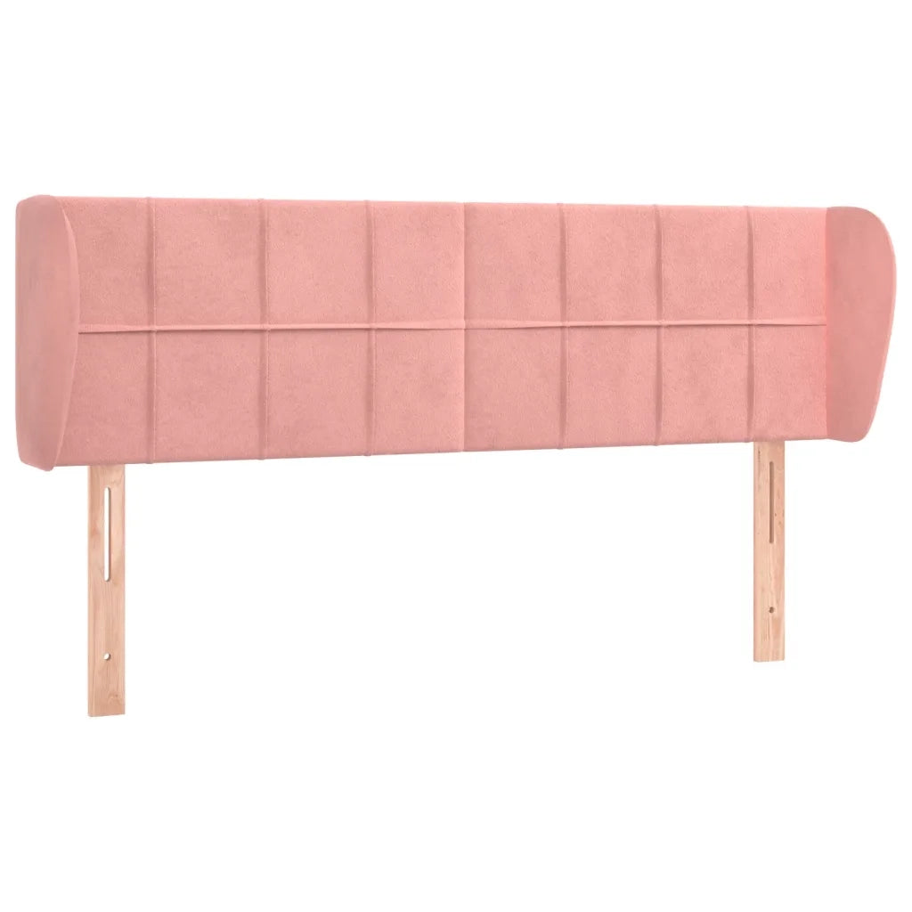 Testiera ad Orecchio Rosa 147x23x78/88 cm in Velluto