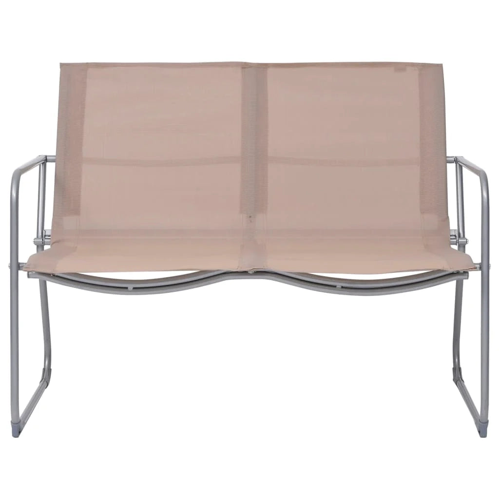 Set di mobili da giardino mobili da esterno set da 4 pezzi tessuto e acciaio tortora 02_0016282