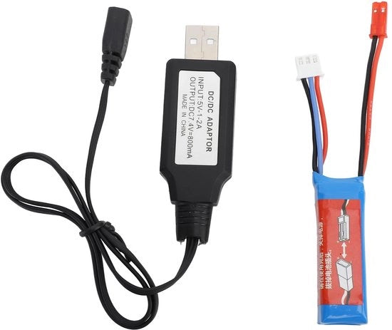 Batteria Lithio 7,4V 400mAh - Batteria Ricaricabile - Batteria RC Auto - Accu Li-ion - Velocità di Scarica 20C - Prestazioni affidabili
