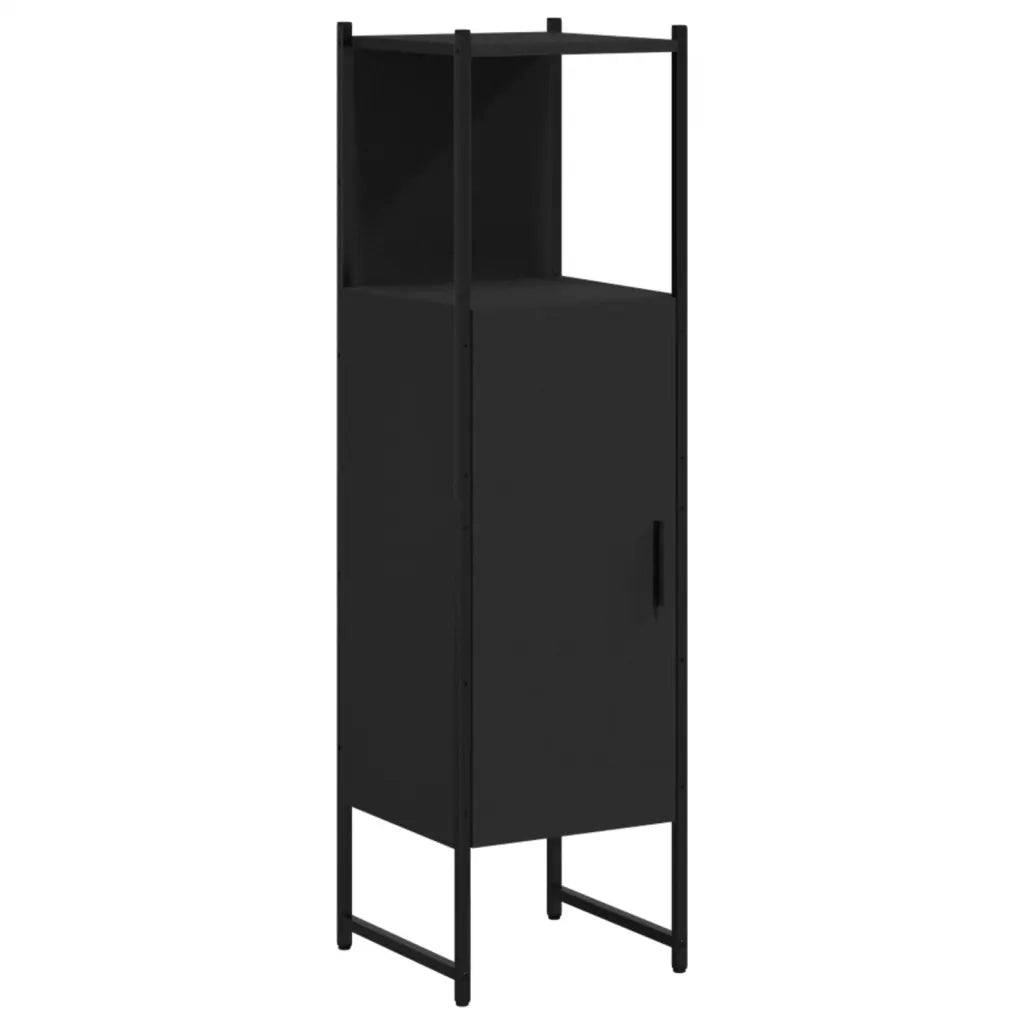 vidaXL Mobile da Bagno Nero 33x33x120,5 cm in Legno Multistrato