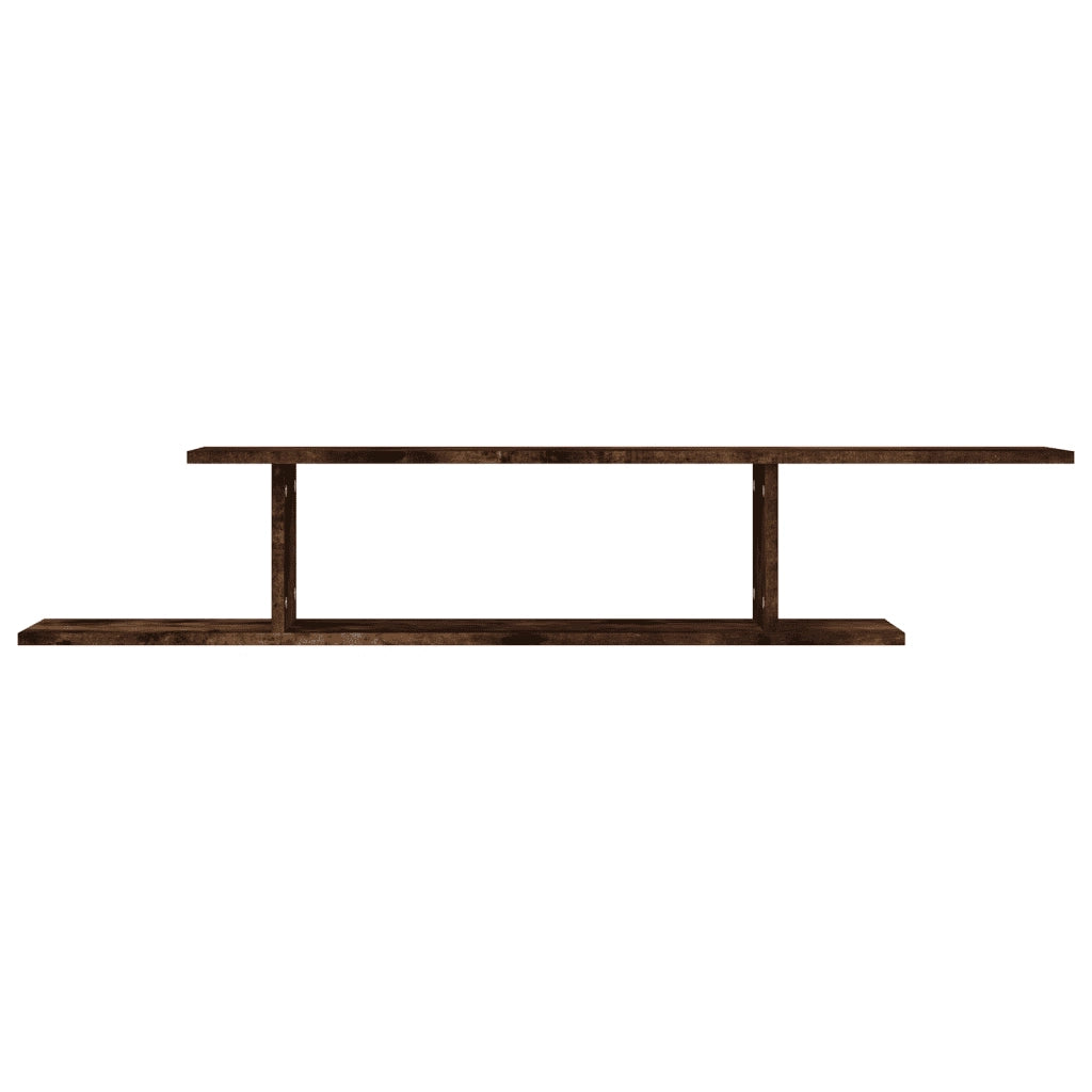 Scaffale TV a Parete | Armadietto TV | Mobile Porta TV Rovere Fumo 125x18x23 cm Legno Multistrato
