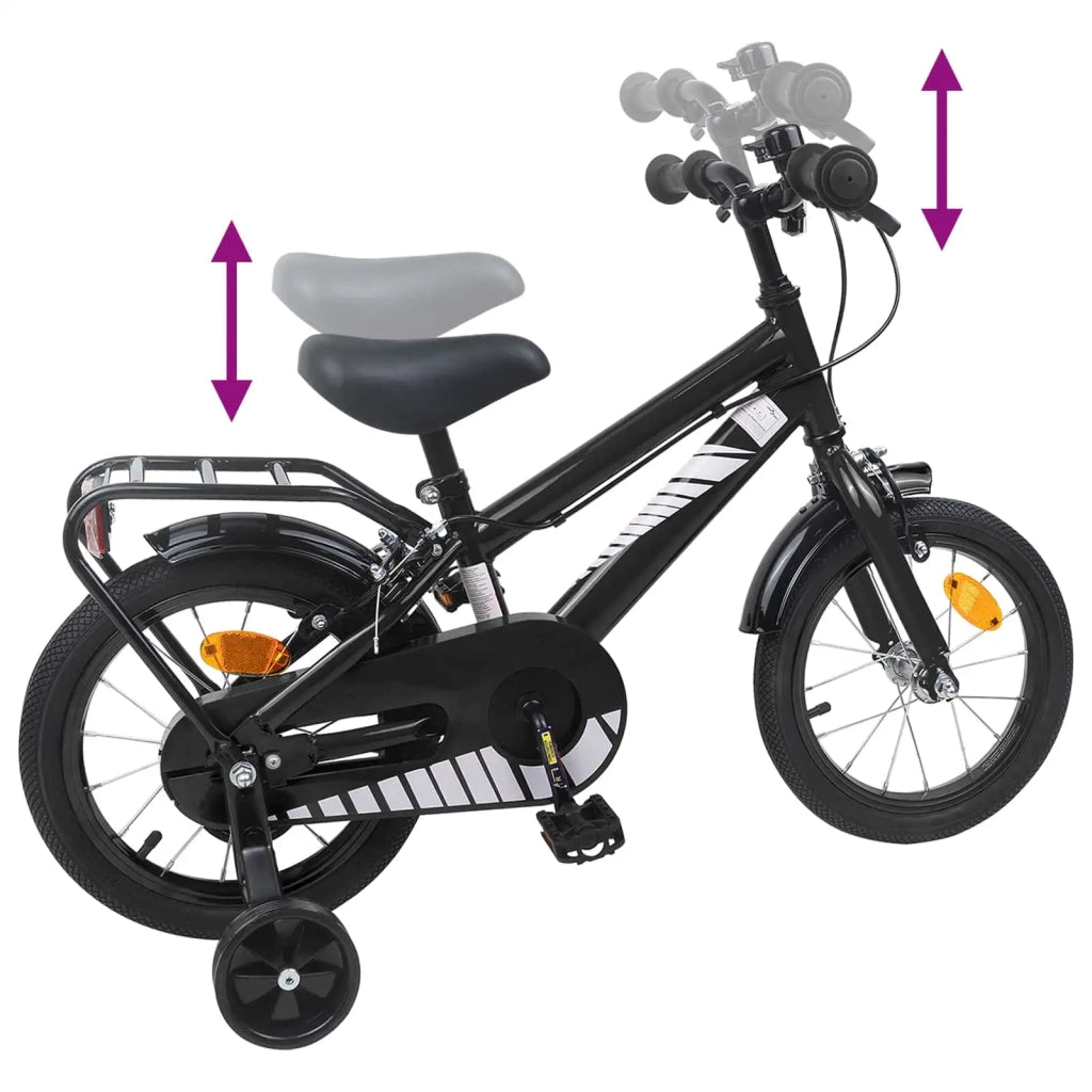 Bicicletta per Bambini 12 Pollici per bambini di 2-4 anni Nero 42009354