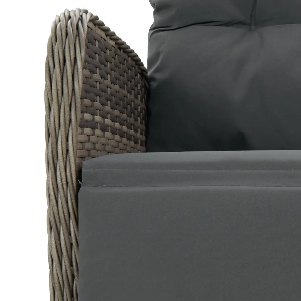 Set da Pranzo da Giardino 9 pz con Cuscini in Polyrattan Grigio 3213533
