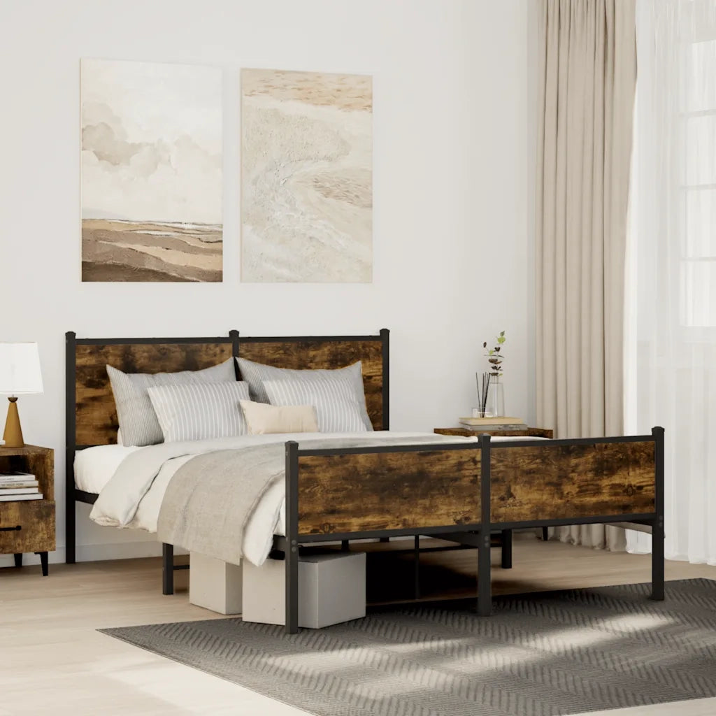 Giroletto senza Materaso in Metallo Rovere Fumo 140x190 cm