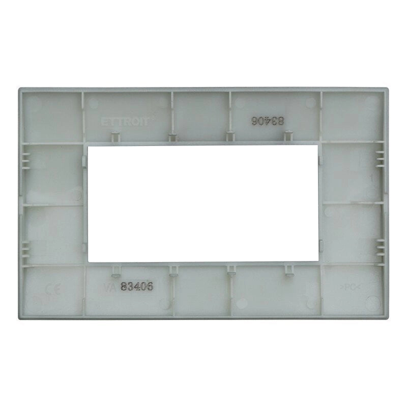 Placca Plastica Serie Venus 4P Colore Silver Compatibile Con Vimar Arke