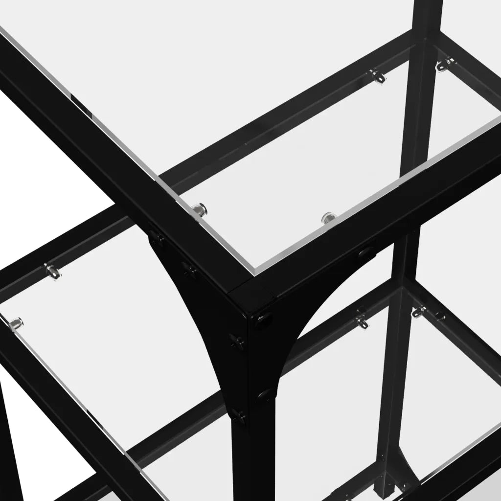 Scaffale con Piano in Vetro Trasparente 40x30x95cm in Acciaio 846038