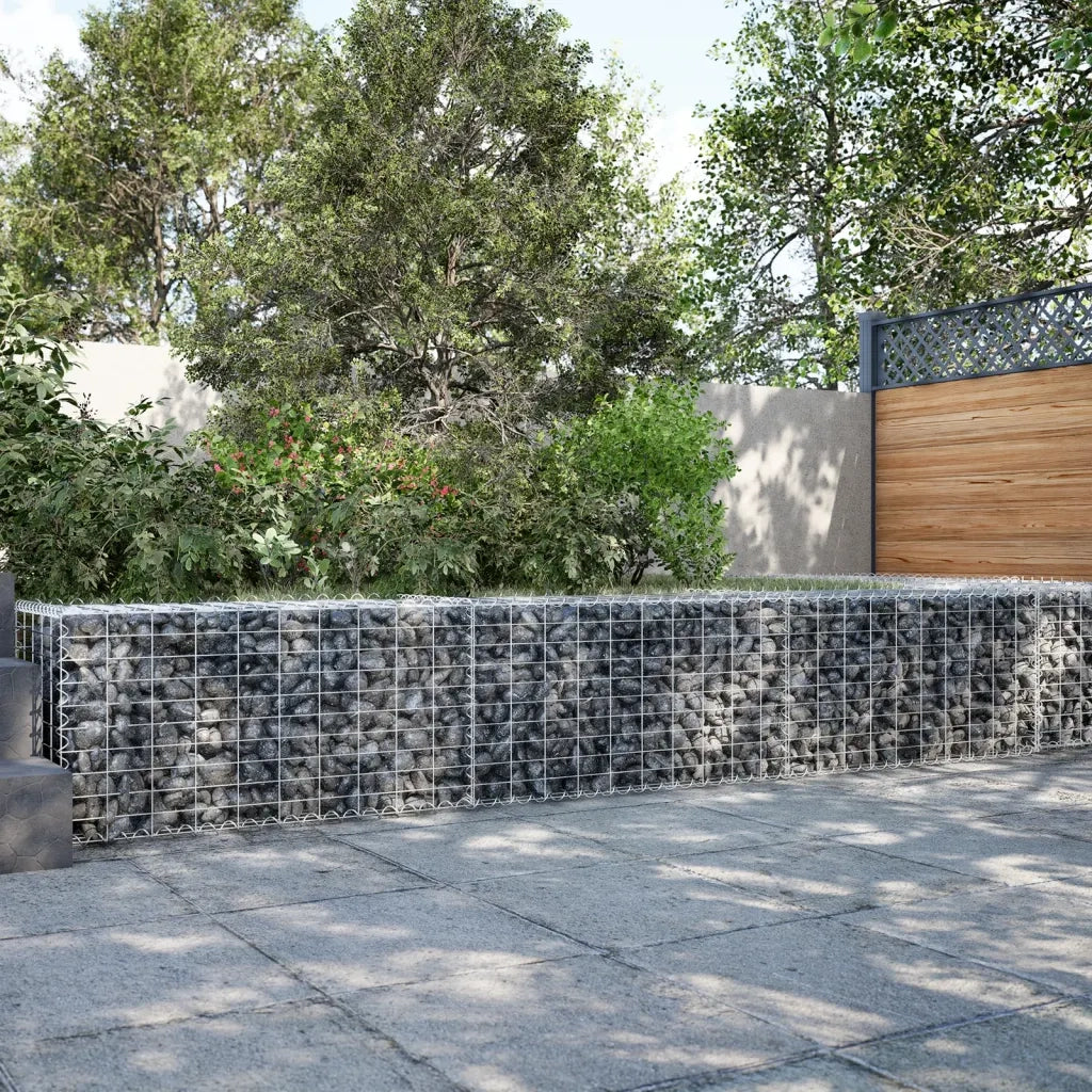 vidaXL Cesto Gabbione con Copertura 300x50x50 cm Ferro Zincato