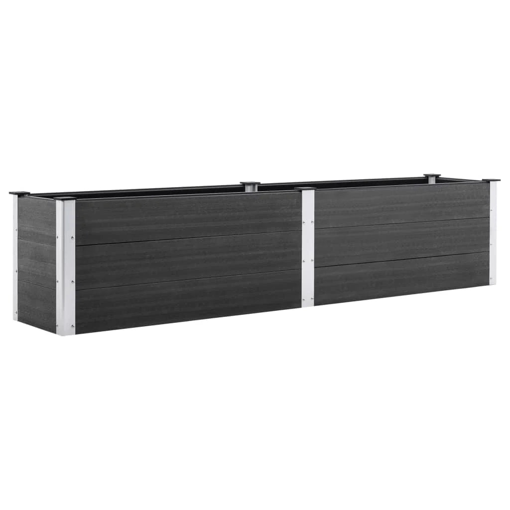 Fioriera rialzata per piante e fiori giardino 250 x 50 x 54 cm WPC grigio 02_0001026