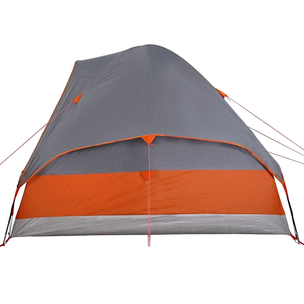 Tenda da Campeggio a Cupola 4 Persone Grigio e Arancione