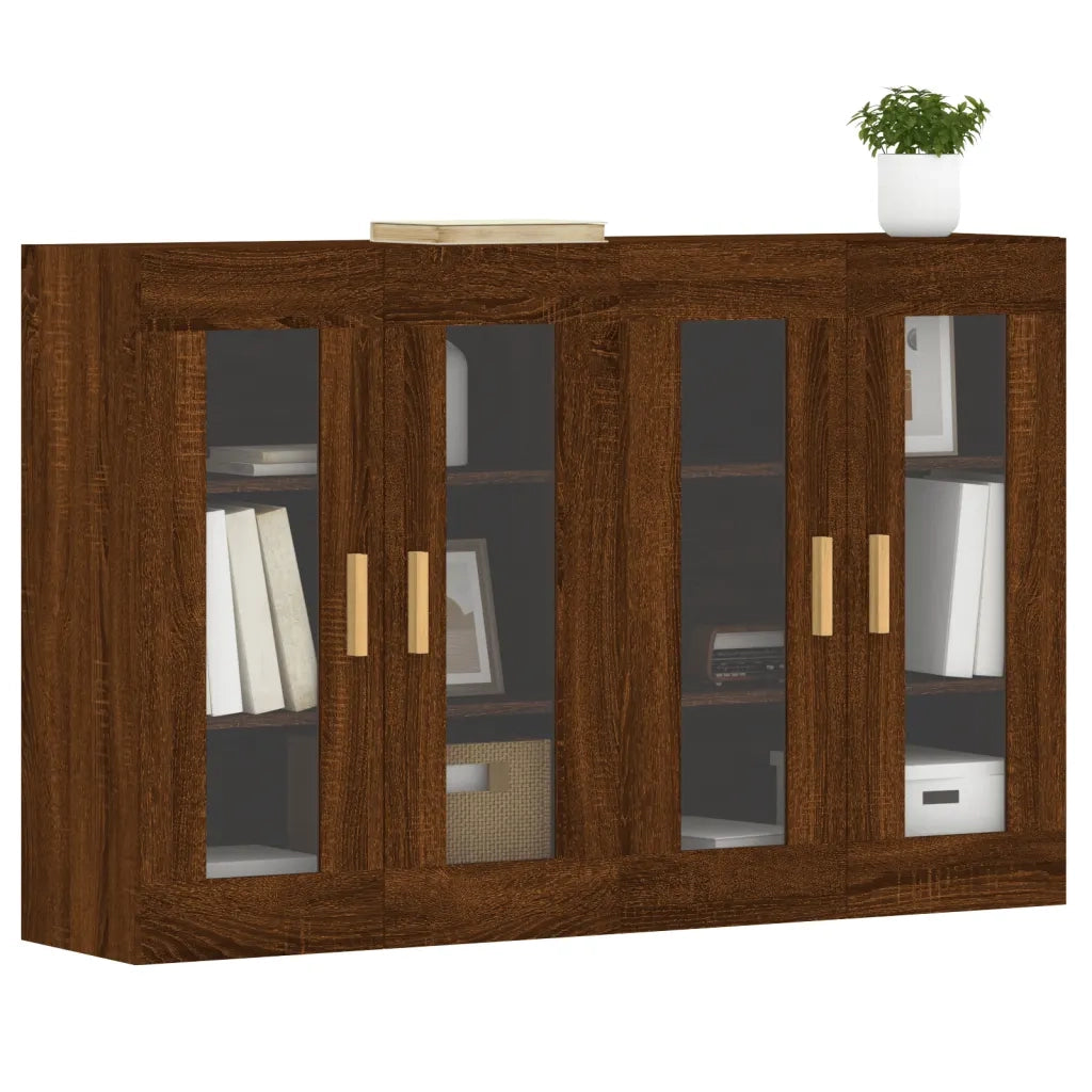 Armadietti a Parete 2 pz Rovere Marrone in Legno Multistrato 3197904
