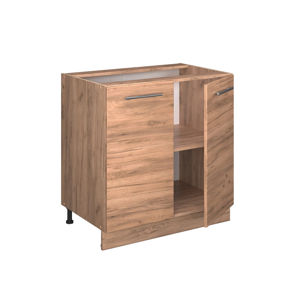 Vicco Mobiletto base cucina Quercia dorata 80 cm con ripiano, PL Marmo