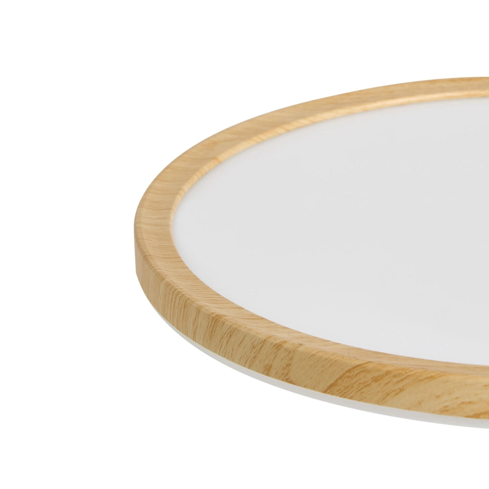 Plafoniera LED Marrone Chiaro 30 cm Sintetica Rotonda Pannello Luminoso LED a Filo Soffitto con Telecomando