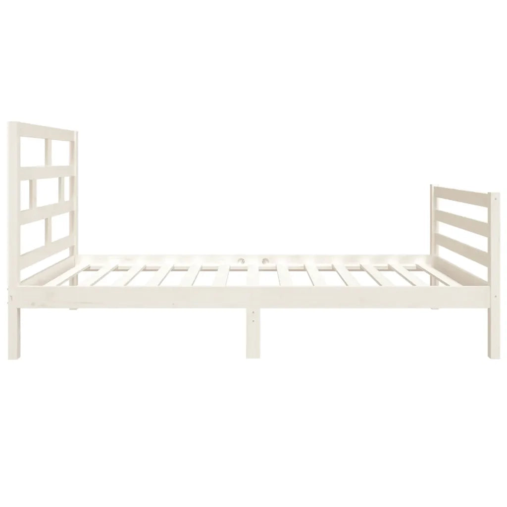 Giroletto-Struttura Letto Bianco 90x190 cm Single in Legno Massello 824120