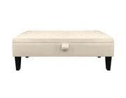 Divanetto In Velluto Panca Contenitore Pouf PortaOggetti Panca Sgabello A Pie Di Letto Cassapanca Ingresso Legno Massello Panchina - Crema