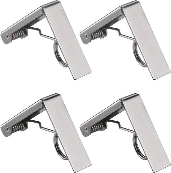 4 clip per tavolo, clip per tavolo in acciaio inossidabile con molla fissa per ristoranti, feste e pic nic