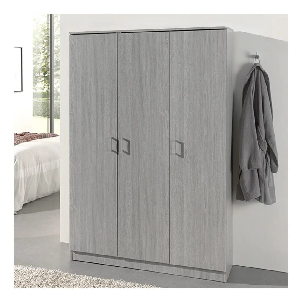 Armadio REY – 3 porte – 120×180 cm – Rovere grigio – Stile scandinavo