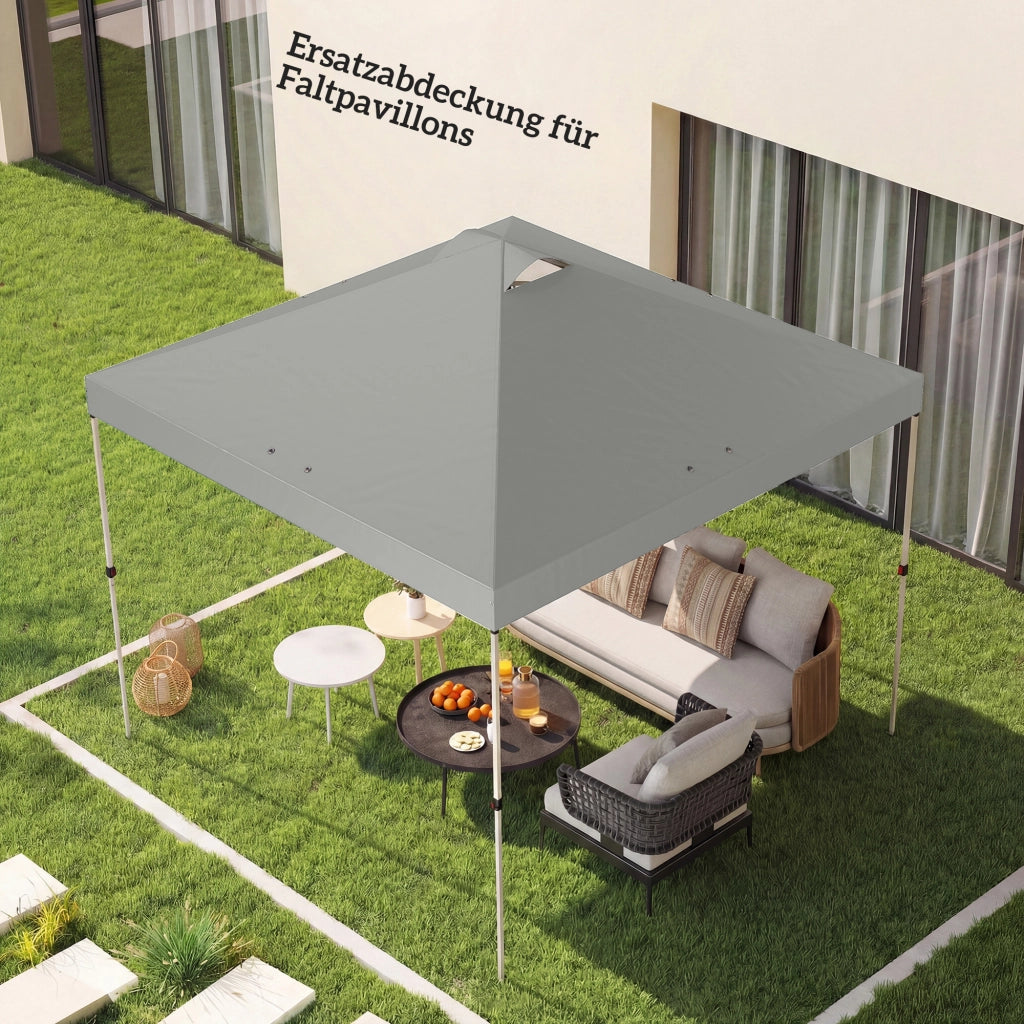Copertura per gazebo 3x3 m ¨C zephmum ¨C grigio chiaro UV50+ impermeabile