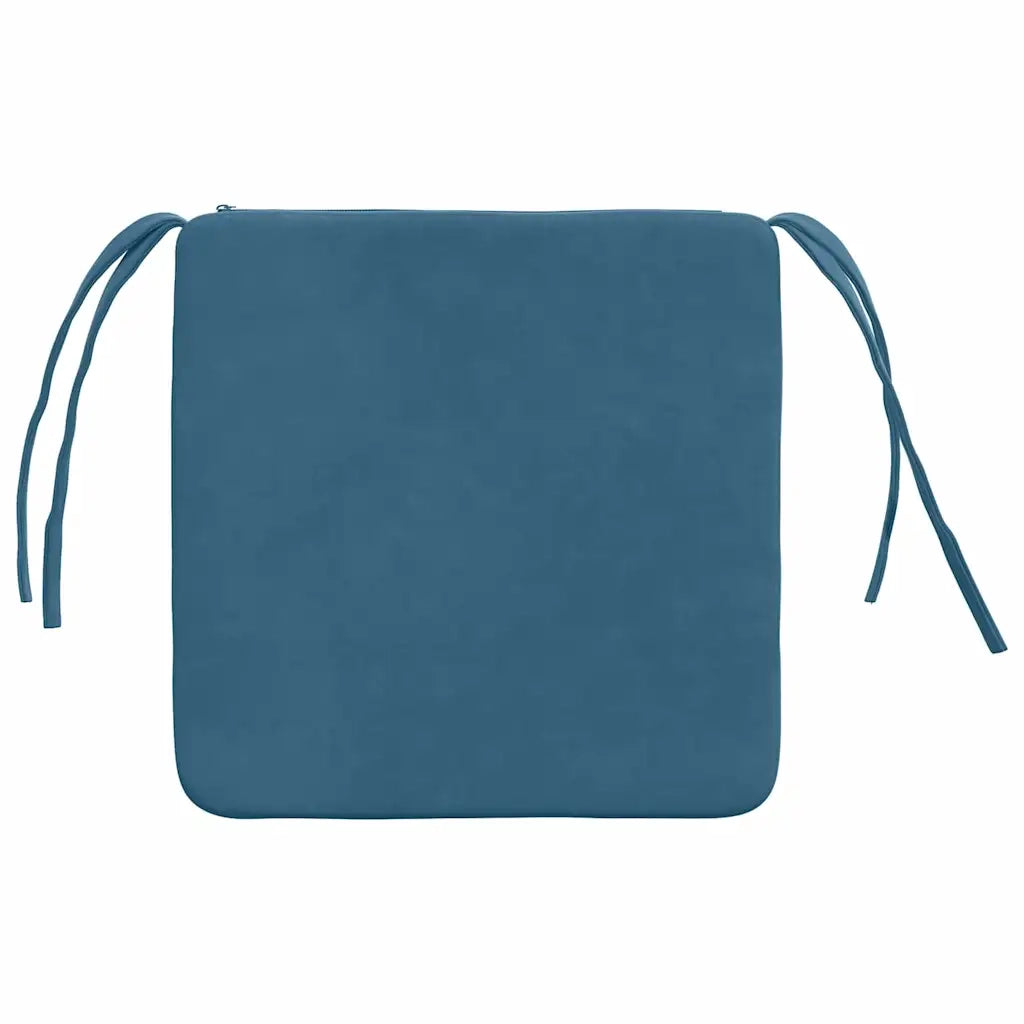 Cuscini per Seduta 4 pcs Blu 40 x 40 x 3 cm Velluto 42015205