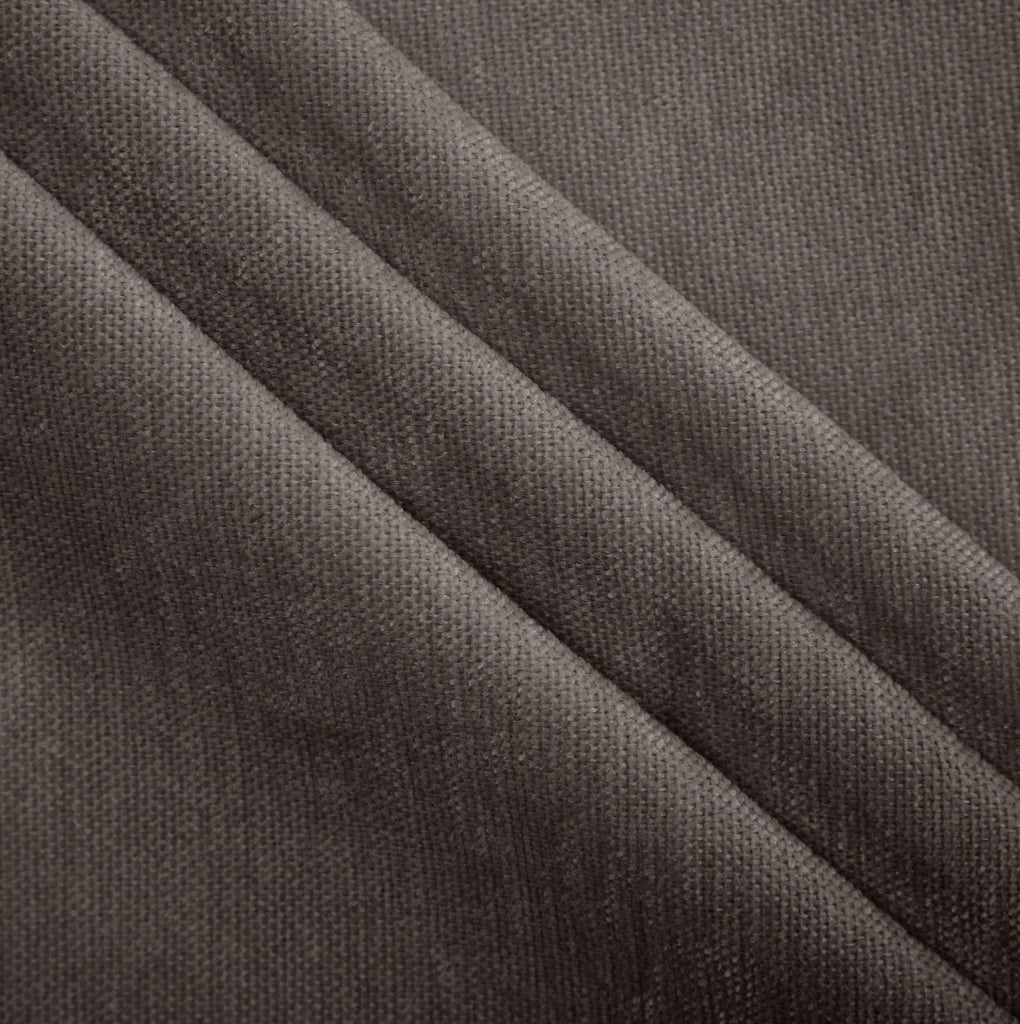 Divano modulare a L in ciniglia marrone con pouf; 253x143x88 cm