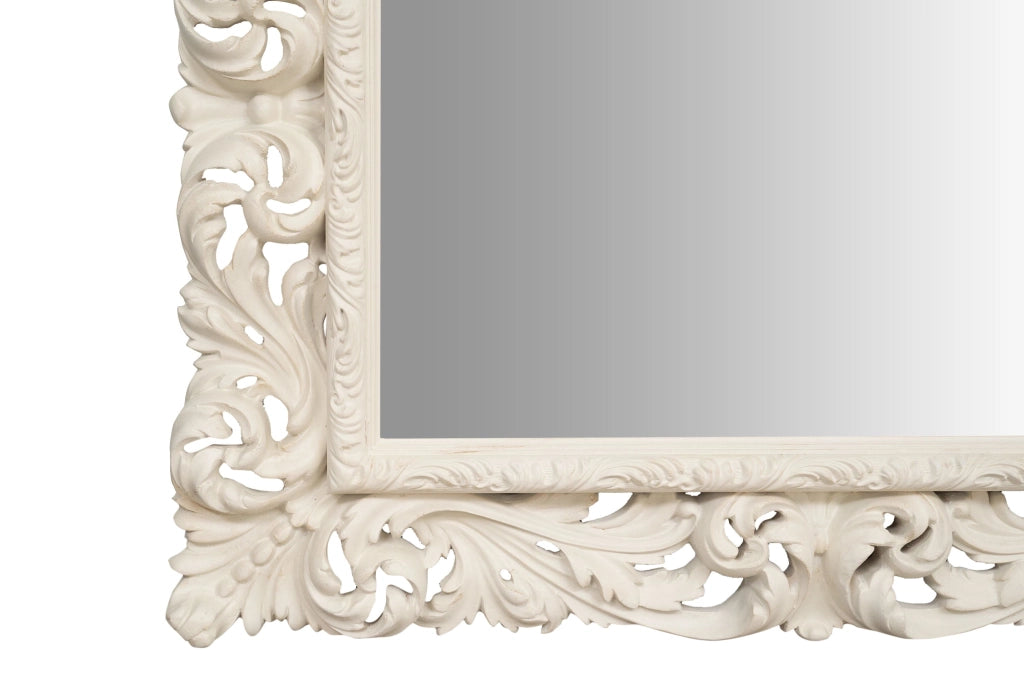 Biscottini SPECCHIERA DA PARETE IN LEGNO FINITURA BIANCA ANTICATA MADE IN ITALY realizzata