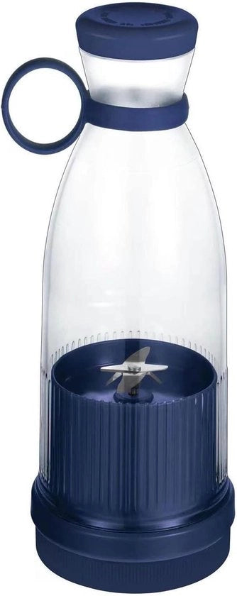 Blender portatile USB ricaricabile 350 ml - centrifuga per succhi - 6 lame - per uso in palestra o ufficio - colore blu