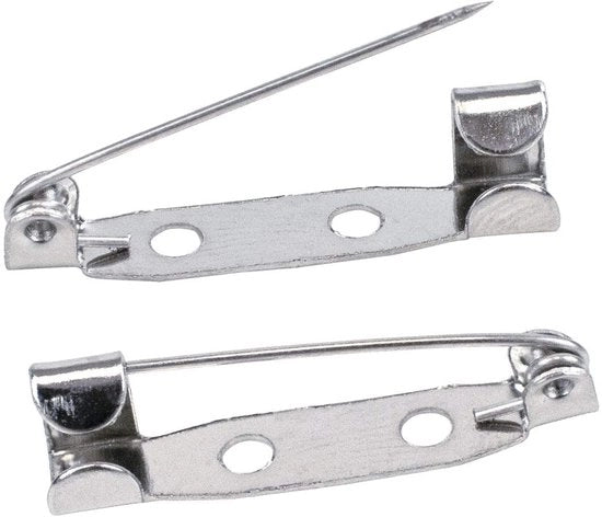 Brochespigli 100 pezzi - Chiusura sicura - 25 mm - Badge - Puntaspilli - Attività di creatività - Realizzazione di accessori - Utilizzo multifunzionale