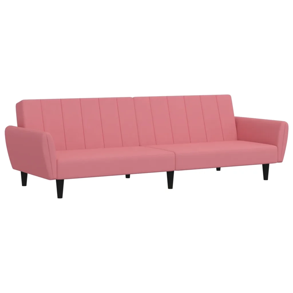 Divano letto | Sof¨¤ letto | Letto singolo a 2 Posti Rosa in Velluto