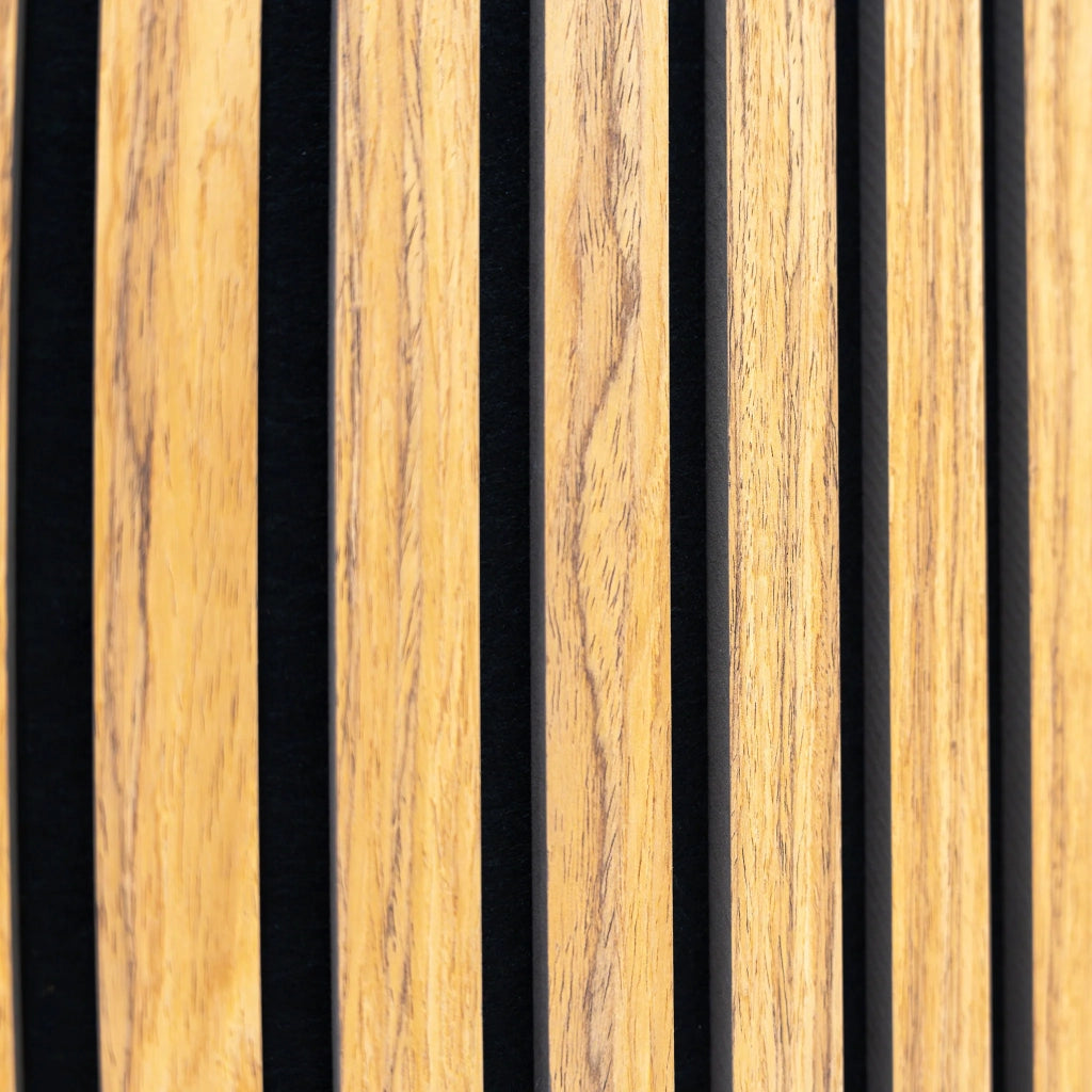 Tre Pannelli Fonoassorbenti con Doghe Rovere 3D in Legno 2400 x 600mm