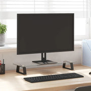 Supporto per Monitor Nero 60x20x8cm Vetro Temperato e Metallo 374224