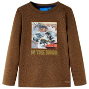 Maglietta Bambini Maniche Lunghe Cognac MÃ©lange 116